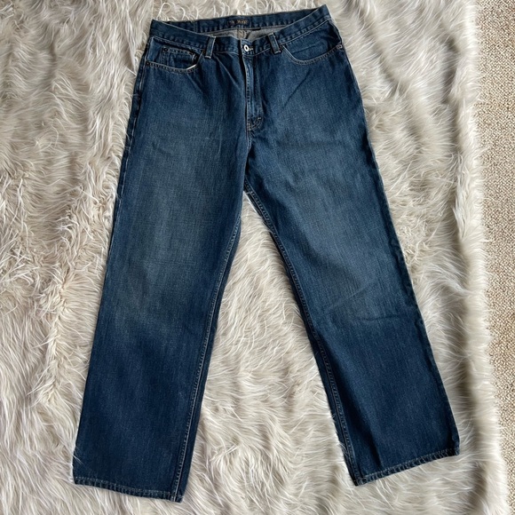 J. Crew Dark Wash Straight Denim Jeans 36 X 32 - Picture 2 of 6